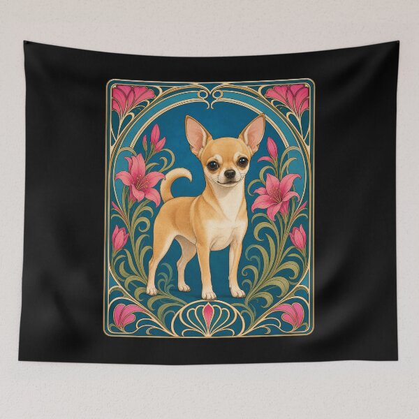 Item preview, Fawn Chihuahua Cute Art Nouveau designed and sold by AntiqueImages.