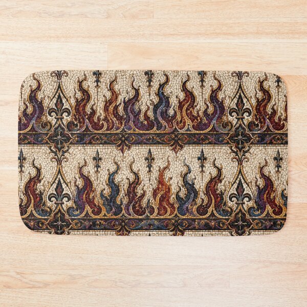 Item preview, Mosaic Flame Tile & Luxury Gothic Fleur-de-lis Pattern designed and sold by cabuks.