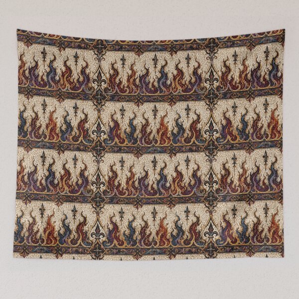 Item preview, Mosaic Flame Tile & Luxury Gothic Fleur-de-lis Pattern designed and sold by cabuks.