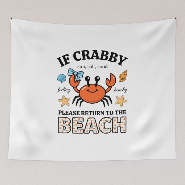 Item preview, Cute Crab Beach Bow Seashell Summer Coastal Art designed and sold by DariaOltes.
