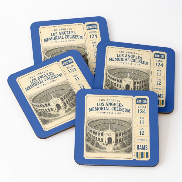 Item preview, Los Angeles Memorial Coliseum Vintage Ticket,  LA Rams Retro Football Stadium designed and sold by GhostDawgs.