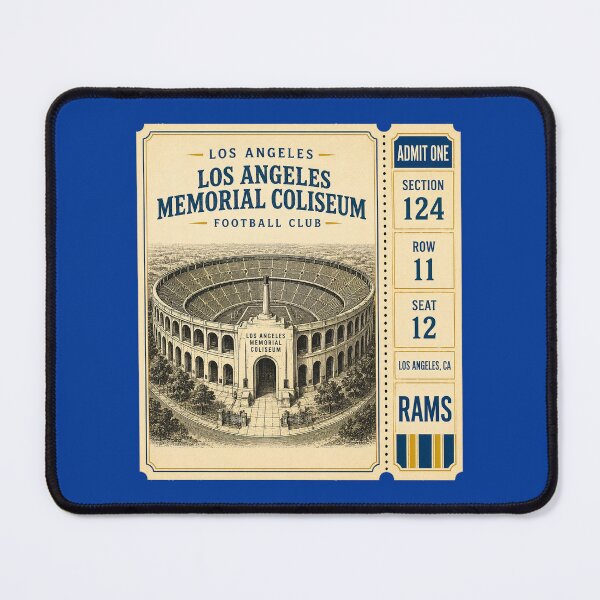 Item preview, Los Angeles Memorial Coliseum Vintage Ticket, LA Rams Retro Football Stadium designed and sold by GhostDawgs.
