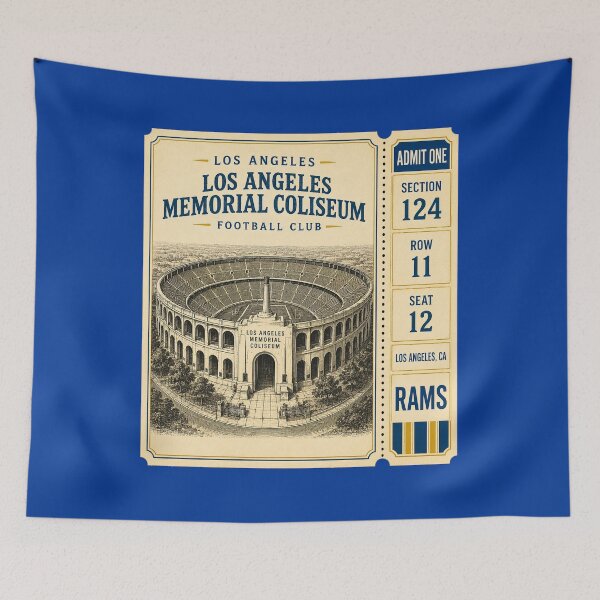 Item preview, Los Angeles Memorial Coliseum Vintage Ticket,  LA Rams Retro Football Stadium designed and sold by GhostDawgs.