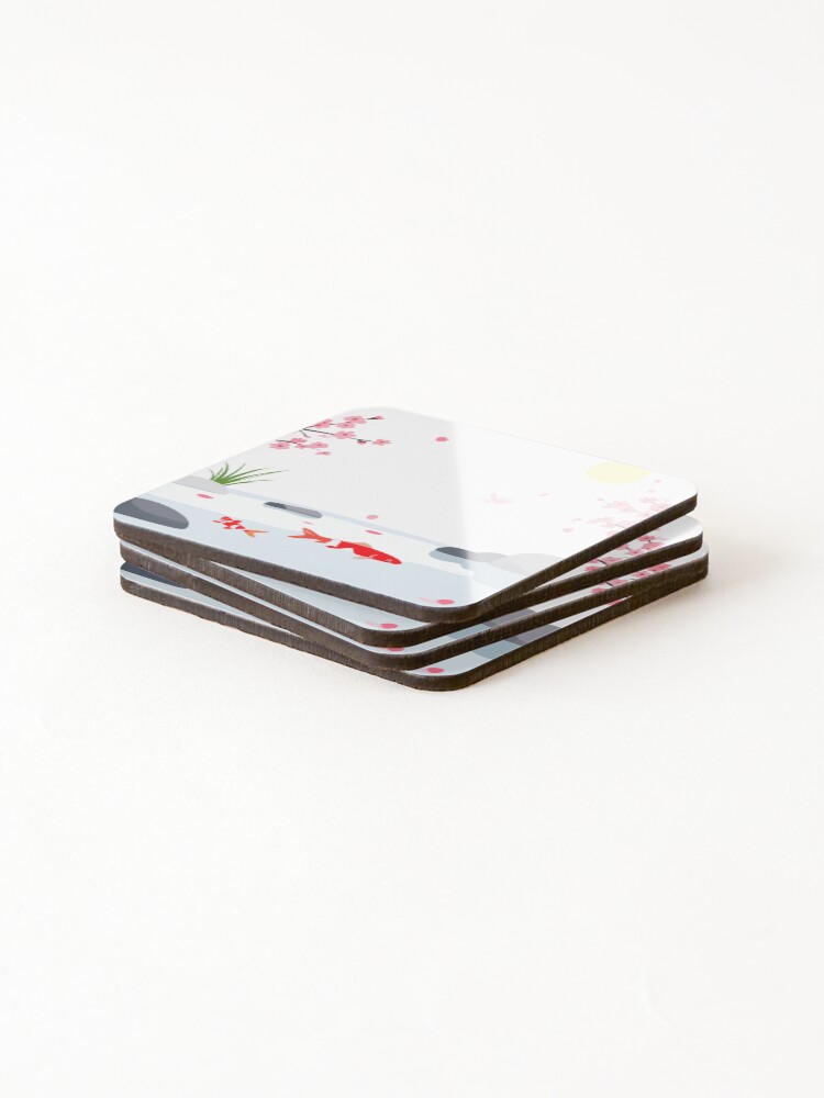 Thumbnail 4 of 5, Coasters (Set of 4), Japanese Sakura Tree Design designed and sold by BetweenForms.