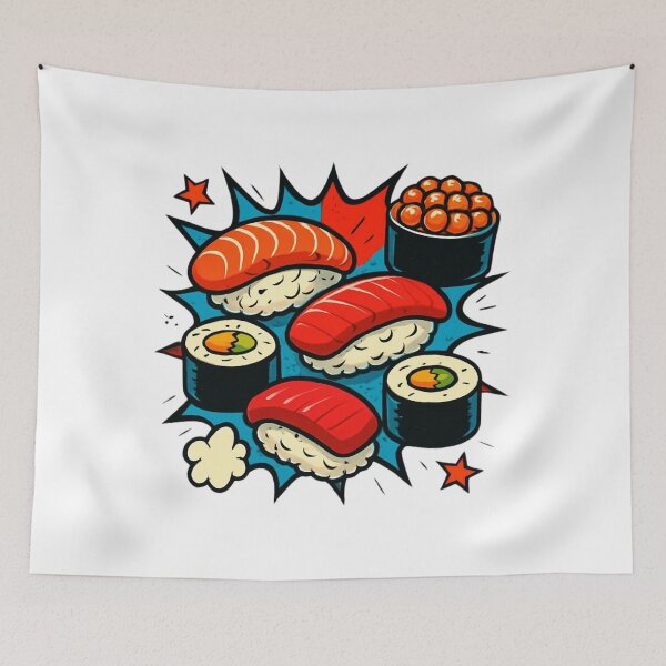 Item preview, Comic Book Pop Art Sushi Pattern Illustration designed and sold by Girlsale.