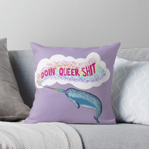 Item preview, doin queer shit - rainbow narwhal designed and sold by thecamillest.