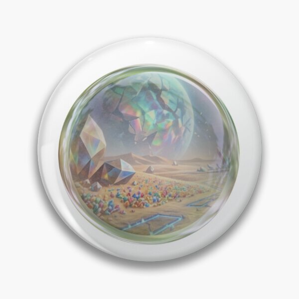 Item preview, Crystal Desert Oasis in a Glass Orb: Holographic Sci-Fi Fantasy Sticker designed and sold by Rasha-flow.