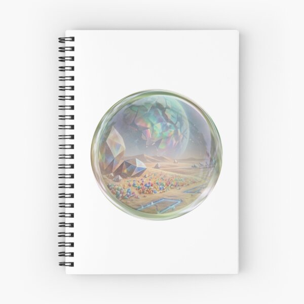 Item preview, Crystal Desert Oasis in a Glass Orb: Holographic Sci-Fi Fantasy Sticker designed and sold by Rasha-flow.