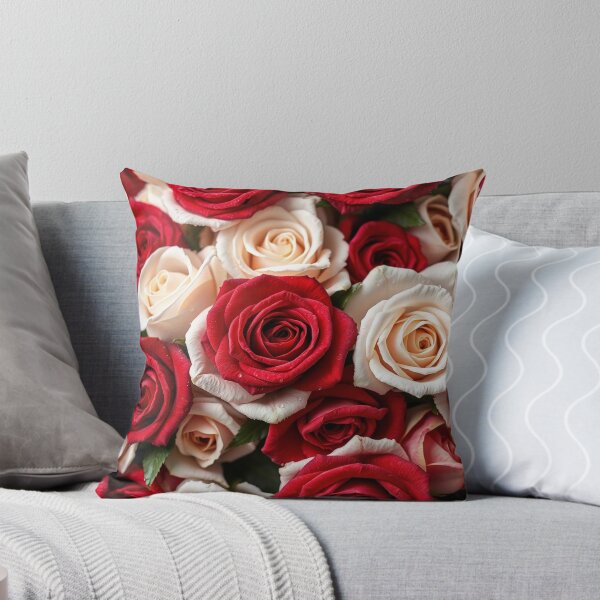 Item preview, Classic Red Cream and White Rose Bouquet designed and sold by IntelliMindDesigns.