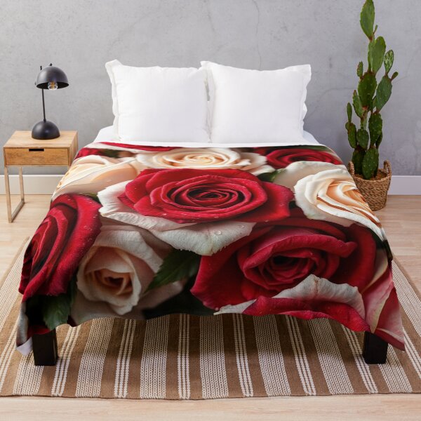 Item preview, Classic Red Cream and White Rose Bouquet designed and sold by IntelliMindDesigns.