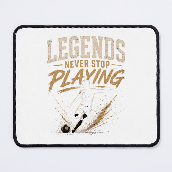 Item preview, Legends Never Stop Playing – Vintage Soccer Motivation Design designed and sold by Mysthor-Designs.