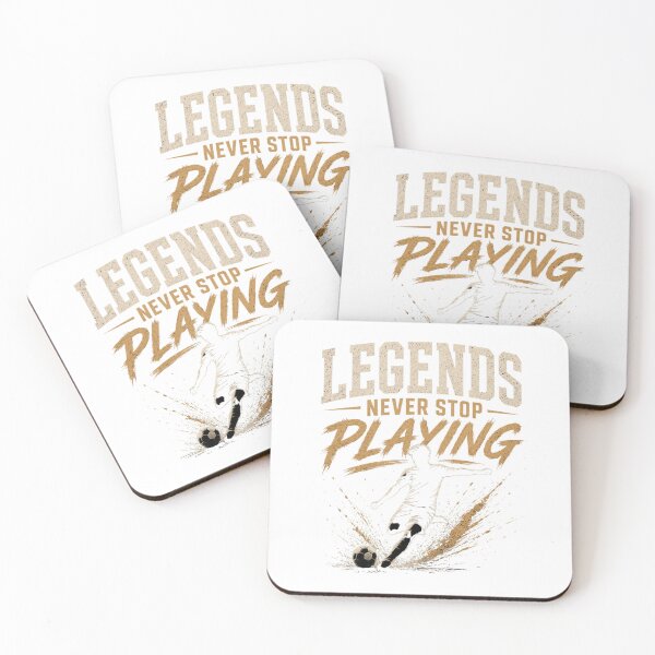 Item preview, Legends Never Stop Playing – Vintage Soccer Motivation Design designed and sold by Mysthor-Designs.
