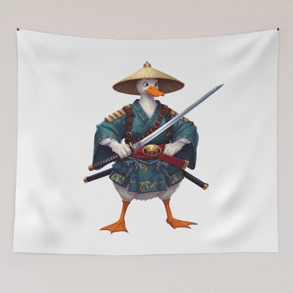 Item preview, amurai Duck Warrior Traditional Japanese Style Art designed and sold by aminomen.