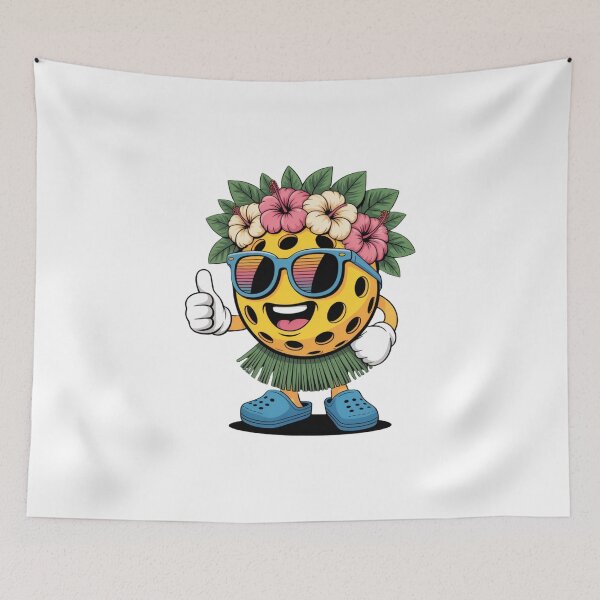 Item preview, Tropical Hawaiian Pickleball Character Funny Cartoon designed and sold by DariaOltes.