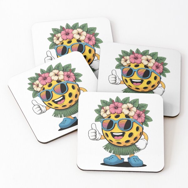 Item preview, Tropical Hawaiian Pickleball Character Funny Cartoon designed and sold by DariaOltes.