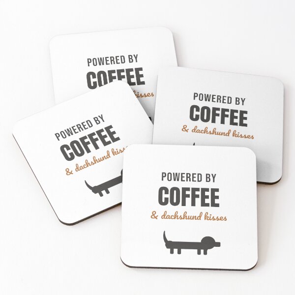 Item preview, Powered By Coffee And Dachshund Kisses Cute Dog designed and sold by InkAndPaws.