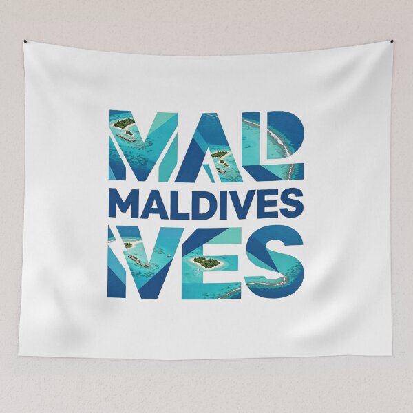 Item preview, Maldives Paradise Islands Tropical Travel Typography Design designed and sold by VladisWorld.