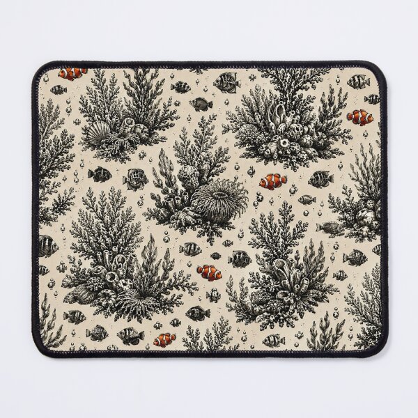 Item preview, Ocean Coral Reef & Orange Clownfish Botanical Pattern designed and sold by cabuks.