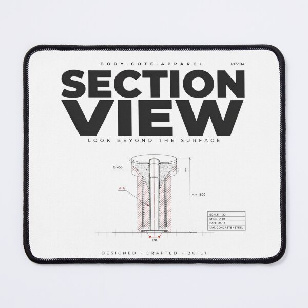 Item preview, Mechanical Engineer Shirt Section View Technical Drawing Gift for CAD Engineer designed and sold by Body-Cote.