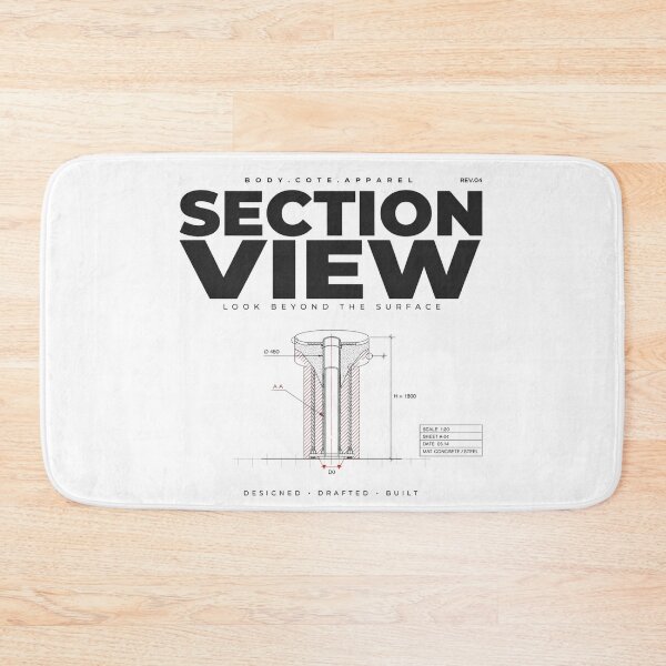 Item preview, Mechanical Engineer Shirt Section View Technical Drawing Gift for CAD Engineer designed and sold by Body-Cote.