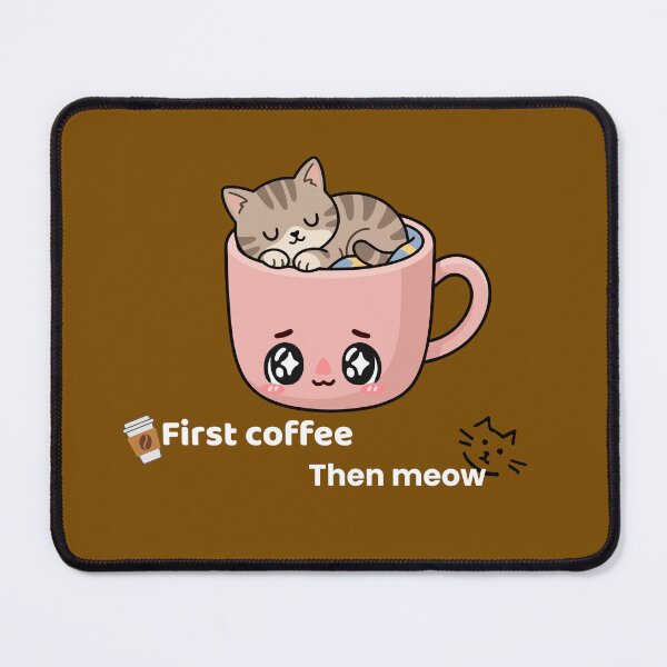 Item preview, First Coffee Then Meow Cute Cat Coffee Lover Sticker | Kawaii Cat Design designed and sold by Krishnacre8.