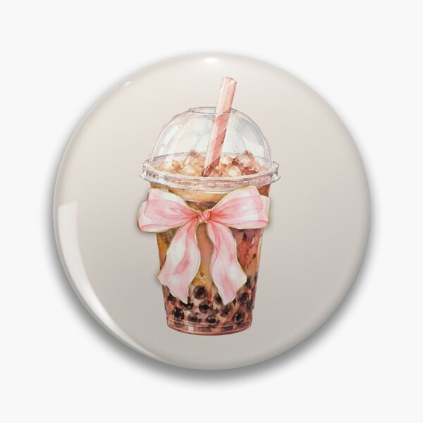Item preview, Pink Bow Boba Tea Watercolor | Cute Bubble Tea Lover Gift | Coquette Aesthetic Drink Illustration designed and sold by Verycutethings.