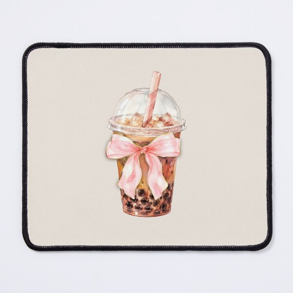 Item preview, Pink Bow Boba Tea Watercolor | Cute Bubble Tea Lover Gift | Coquette Aesthetic Drink Illustration designed and sold by Verycutethings.