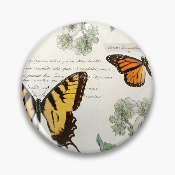 Item preview, Vintage Butterfly Swallowtail Monarch Painted Lady Flower designed and sold by suivezmoi.