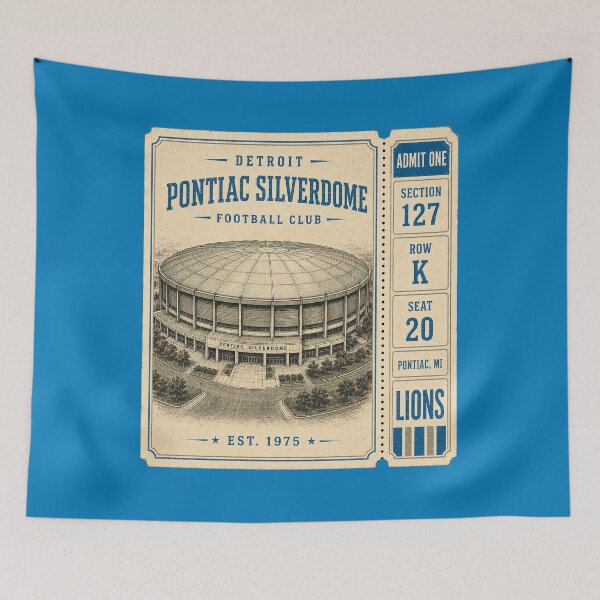 Item preview, Pontiac Silverdome Vintage Ticket, Detroit  Retro Football Stadium designed and sold by GhostDawgs.