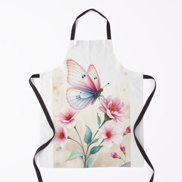 Item preview, Pink and Blue Butterfly on Cosmos Flowers Art designed and sold by Vida e Arte.