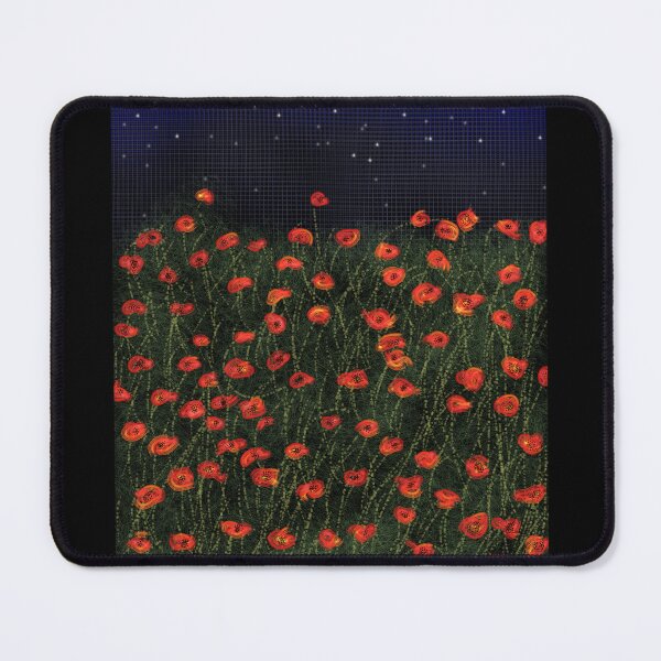 Item preview, Poppy Dream - Field of Red Flowers Under a Starry Sky - Poetic Digital Art - Decoration, Fashion & Gifts designed and sold by Pk-Gn-  /(°^°)\.