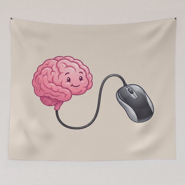 Item preview, Connected Mind – Computer Mouse and Brain Geek Technology Design 2 designed and sold by WordPlayStudio.