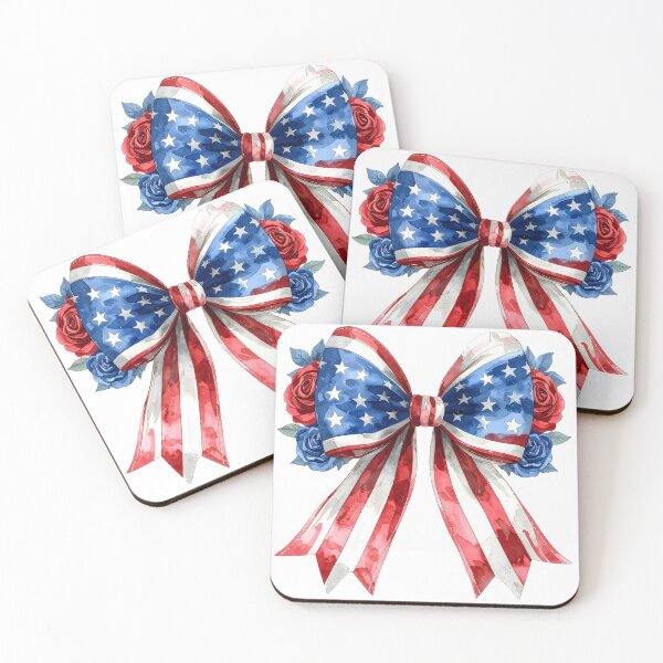 Item preview, Patriotic Bow Sticker,Coquette USA Flag Ribbon,Red White Blue Floral Bow designed and sold by Hnd-Design.