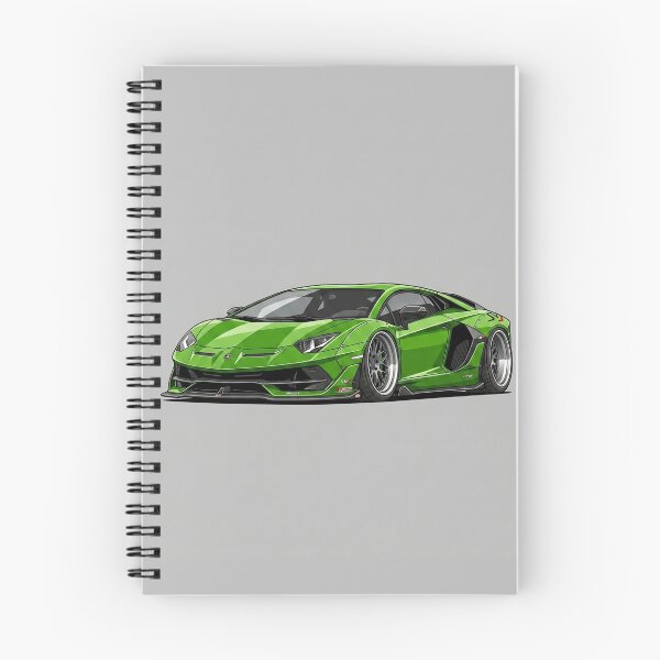 Item preview, Lamborghini Aventador SVJ Green Custom Widebody Stance Car Illustration Art designed and sold by Motorline44.