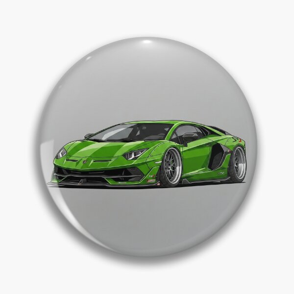 Item preview, Lamborghini Aventador SVJ Green Custom Widebody Stance Car Illustration Art designed and sold by Motorline44.