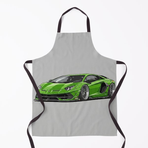 Item preview, Lamborghini Aventador SVJ Green Custom Widebody Stance Car Illustration Art designed and sold by Motorline44.