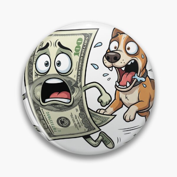 Item preview, Funny Dog Chasing 100 Dollar Bill Cartoon designed and sold by rich-moda.