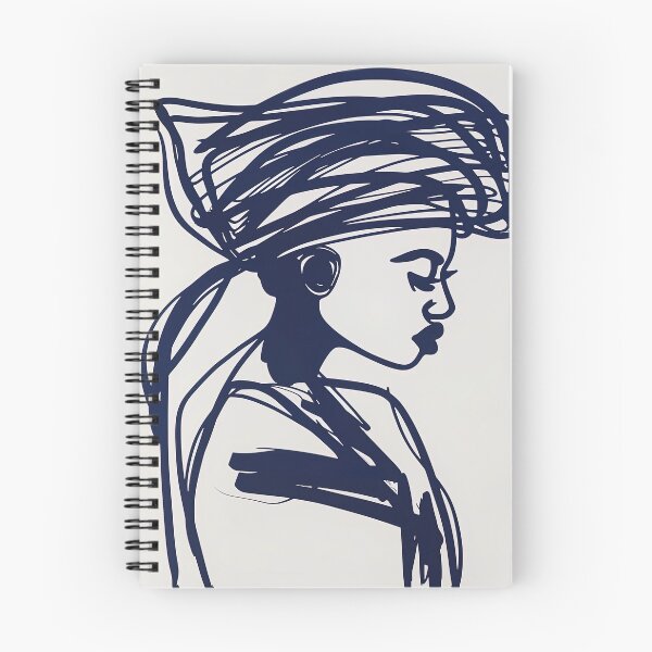 Item preview, Cameroonian woman - Blue Abstract Art designed and sold by shadow-bloom.