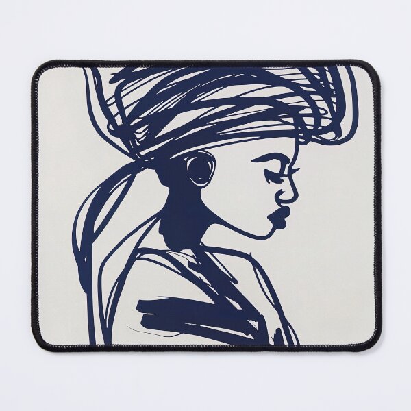 Item preview, Cameroonian woman - Blue Abstract Art designed and sold by shadow-bloom.