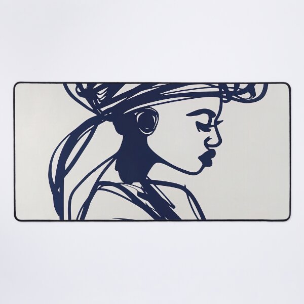 Item preview, Cameroonian woman - Blue Abstract Art designed and sold by shadow-bloom.