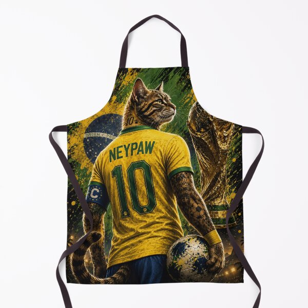 Item preview, NeyPaw 10 Cat Football Legend - Brazilian Soccer Cat Champion Art designed and sold by BlackCat Vibe.