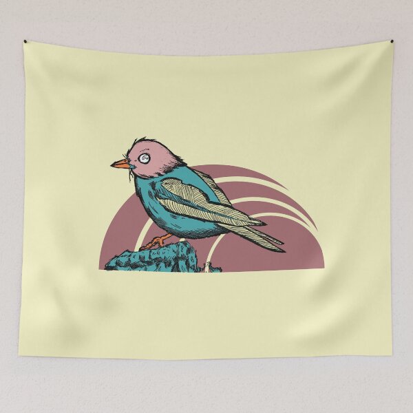 Item preview, Retro Minimalist Bird art / Vintage Nature Aesthetic Design designed and sold by Half Mess.