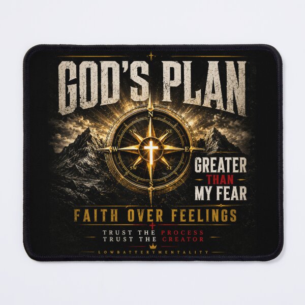 Item preview, GOD'S PLAN IS GREATER THAN MY FEAR | Christian Faith T-Shirt designed and sold by LowBatteryStudio ⭐.