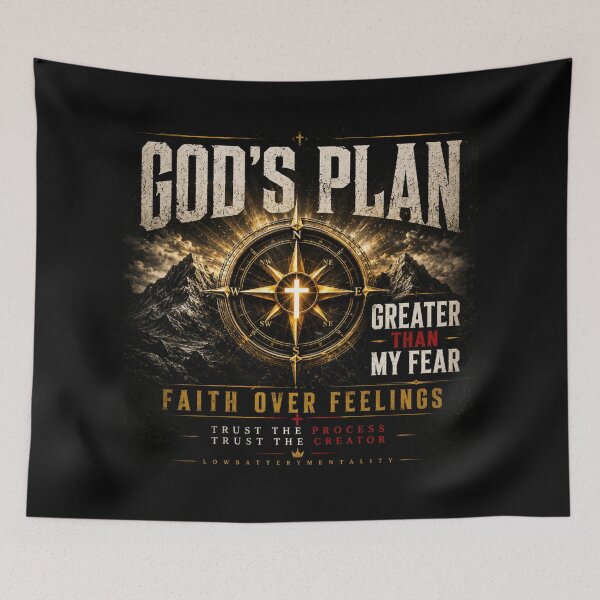 Item preview, GOD'S PLAN IS GREATER THAN MY FEAR | Christian Faith T-Shirt designed and sold by LowBatteryStudio ⭐.