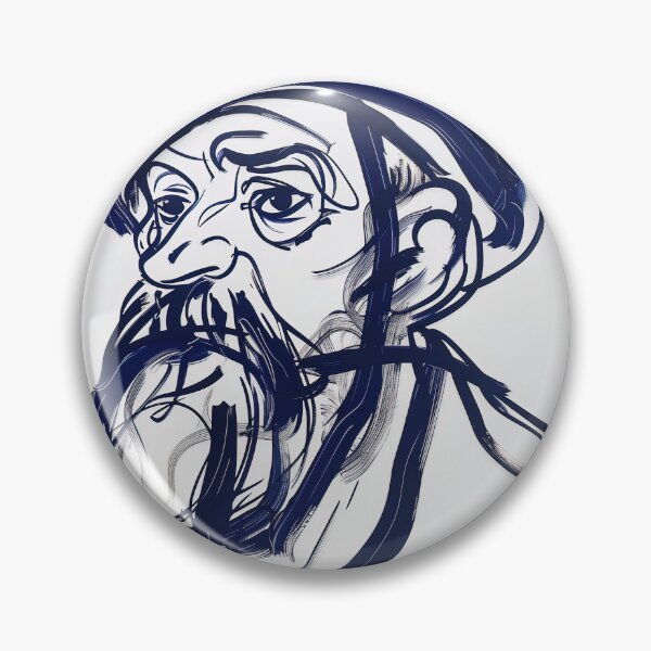 Item preview, Camille Pissarro, portrait - Blue Abstract Art designed and sold by shadow-bloom.