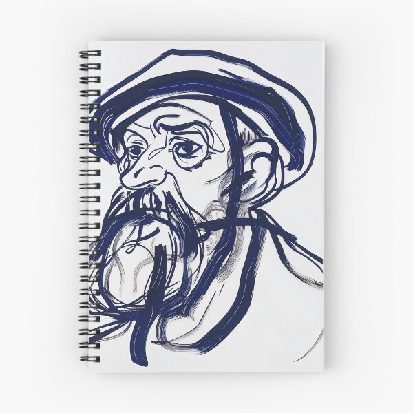 Item preview, Camille Pissarro, portrait - Blue Abstract Art designed and sold by shadow-bloom.