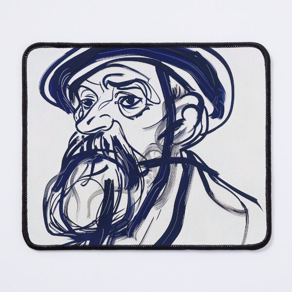Item preview, Camille Pissarro, portrait - Blue Abstract Art designed and sold by shadow-bloom.