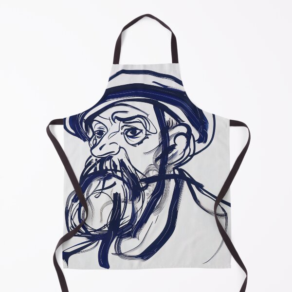 Item preview, Camille Pissarro, portrait - Blue Abstract Art designed and sold by shadow-bloom.