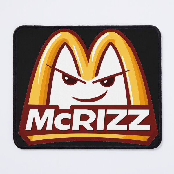 Item preview, McRIZZ RIZZ Smirk Arch Parody Logo Meme designed and sold by POD DYNASTY | Original Print On Demand T-Shirt Graphics.