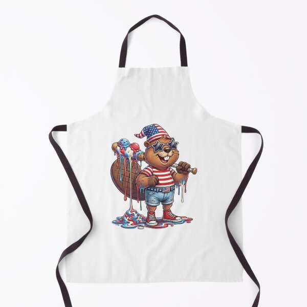 Item preview, Funny Patriotic Beaver Ice Cream Baseball USA Flag Sunglasses meme 4th of July designed and sold by bilal sibgui.